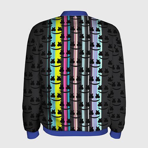 Мужской бомбер Marshmello dj pattern line / 3D-Синий – фото 2