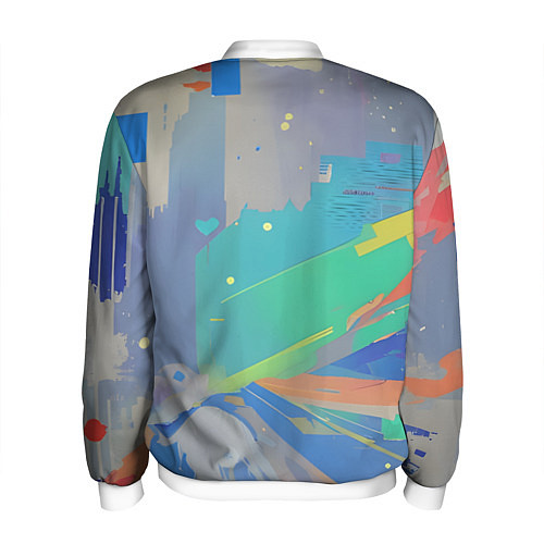 Мужской бомбер Краска абстракция / 3D-Белый – фото 2