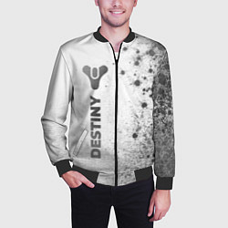 Бомбер мужской Destiny - white gradient по-вертикали, цвет: 3D-черный — фото 2