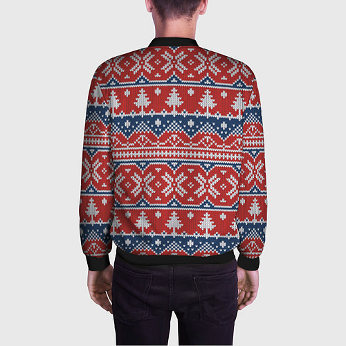 Мужской бомбер New year pattern / 3D-Черный – фото 4