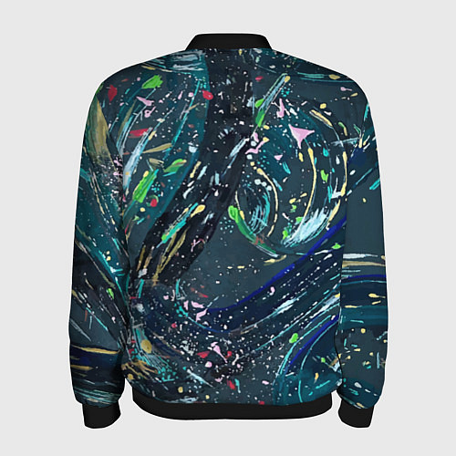 Мужской бомбер Night fireworks of colors / 3D-Черный – фото 2