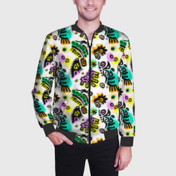 Бомбер мужской Орнамент майя, цвет: 3D-черный — фото 2
