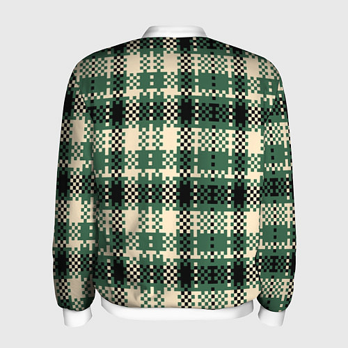 Мужской бомбер Полосатый пиксель / 3D-Белый – фото 2