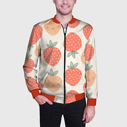 Бомбер мужской Клубничный узор, цвет: 3D-красный — фото 2
