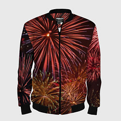 Мужской бомбер Яркий красочный фейерверк