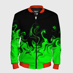Мужской бомбер Абстрактный зеленый огонь