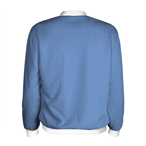 Мужской бомбер Вязаный узор с милыми пингвинами и скандинавским о / 3D-Белый – фото 2