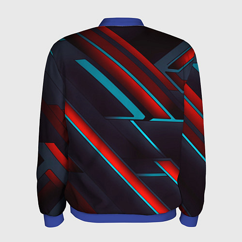 Мужской бомбер Абстракция из линий / 3D-Синий – фото 2
