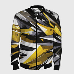 Бомбер мужской Чёрно-жёлто-белая абстракция, цвет: 3D-черный