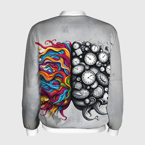 Мужской бомбер Полушария мозга / 3D-Белый – фото 2