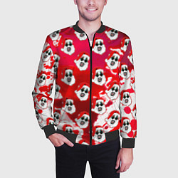 Бомбер мужской Funny Santa clown Art in blood, цвет: 3D-черный — фото 2
