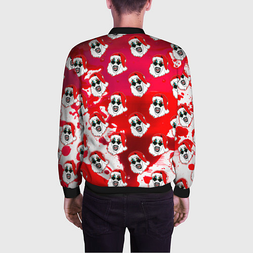 Мужской бомбер Funny Santa clown Art in blood / 3D-Черный – фото 4