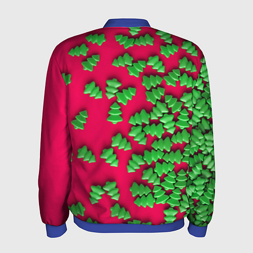 Мужской бомбер Веселые елочки / 3D-Синий – фото 2