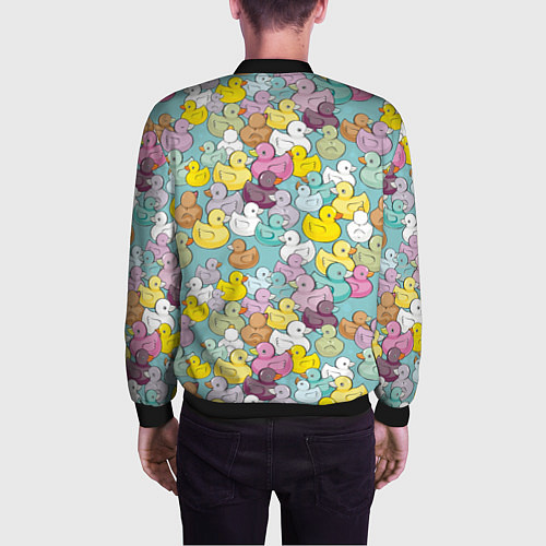 Мужской бомбер Уютные уточки / 3D-Черный – фото 4