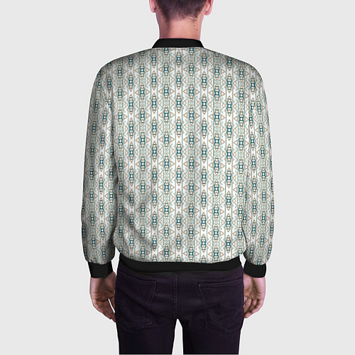 Мужской бомбер Вертикальный узор с геометрическим рисунком / 3D-Черный – фото 4