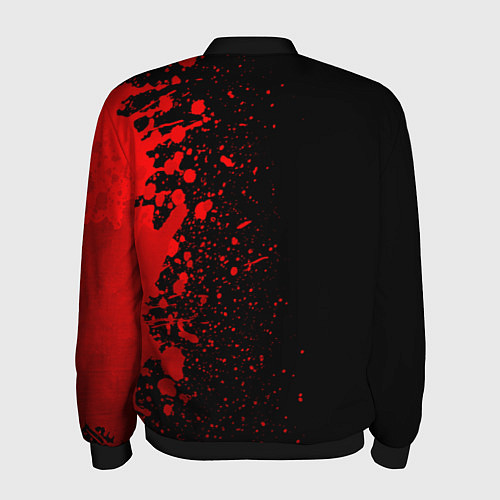 Мужской бомбер Manowar - red gradient по-вертикали / 3D-Черный – фото 2