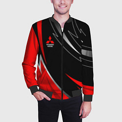 Бомбер мужской Mitsubishi - red and black, цвет: 3D-черный — фото 2
