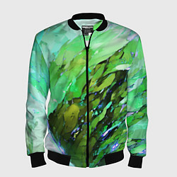Бомбер мужской Зелёная абстракция, цвет: 3D-черный