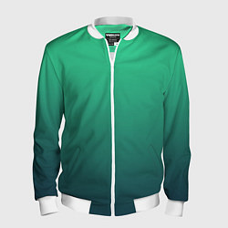Мужской бомбер Градиент тихоокеанский зелёный