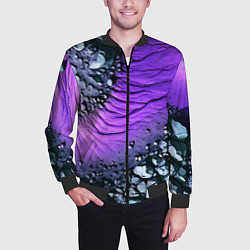 Бомбер мужской Камни и фиолетовая земля, цвет: 3D-черный — фото 2