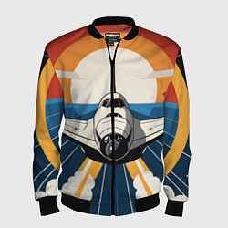 Бомбер мужской Скоростной ретро самолет, цвет: 3D-черный