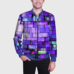 Бомбер мужской Фиолетовые кирпичики, цвет: 3D-синий — фото 2