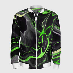 Мужской бомбер Зелёно-чёрный мрамор