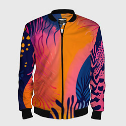 Мужской бомбер Векторная абстракция с растениями - нейросеть