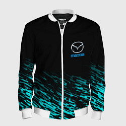 Бомбер мужской Mazda голубые краски, цвет: 3D-белый