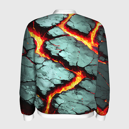 Мужской бомбер Треснувший камень жёлтый / 3D-Белый – фото 2