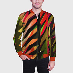 Бомбер мужской Красно-чёрная абстракция, цвет: 3D-красный — фото 2