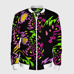 Мужской бомбер Яркие абстрактные круги-зигзаги