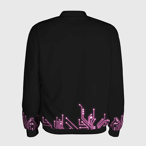 Мужской бомбер Киберсердце / 3D-Черный – фото 2