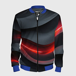 Мужской бомбер Плавная красно-черная текстура