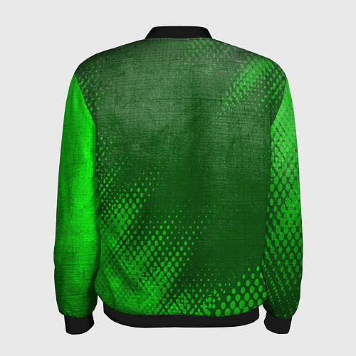 Мужской бомбер FAW - green gradient вертикально / 3D-Черный – фото 2