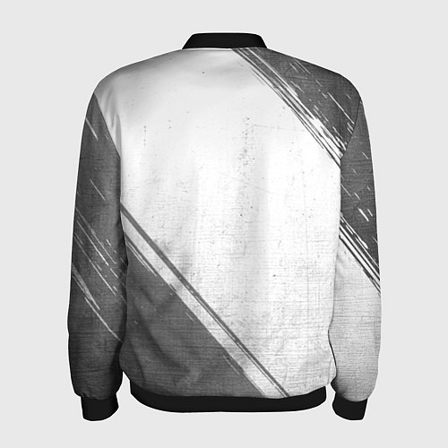 Мужской бомбер Behemoth - white gradient вертикально / 3D-Черный – фото 2