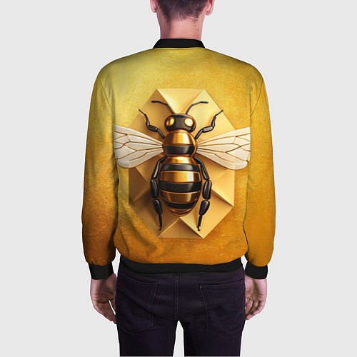Мужской бомбер Пчела на золоте / 3D-Черный – фото 4