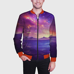 Бомбер мужской Волшебная галактика, цвет: 3D-красный — фото 2