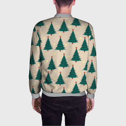 Мужской бомбер Новогодняя ель / 3D-Меланж – фото 4
