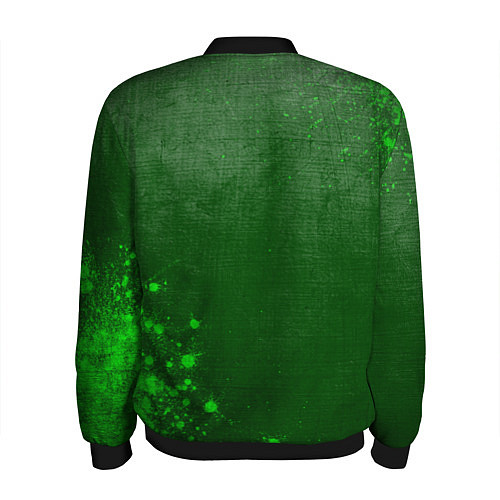 Мужской бомбер Queen - green gradient вертикально / 3D-Черный – фото 2