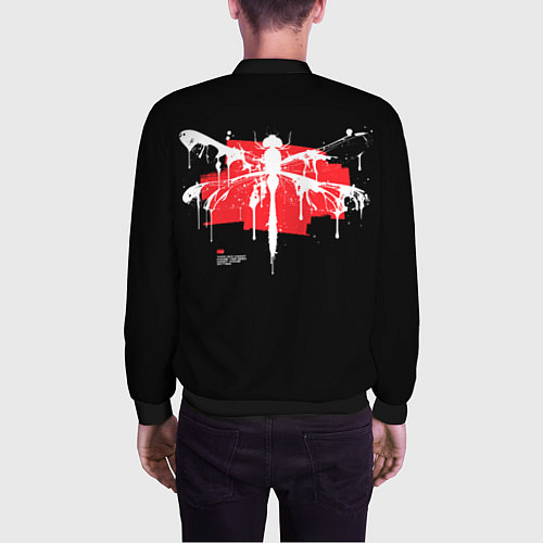 Мужской бомбер Punk dragonfly with paint strokes / 3D-Черный – фото 4
