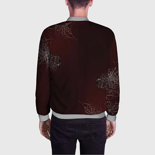 Мужской бомбер Паук тарантул на паутине / 3D-Меланж – фото 4