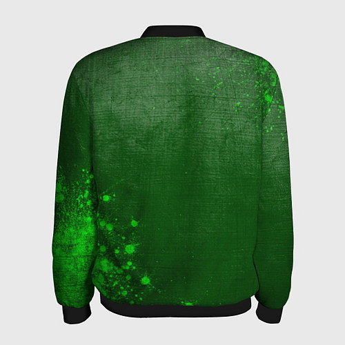 Мужской бомбер Powerwolf - green gradient вертикально / 3D-Черный – фото 2