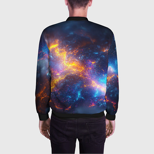 Мужской бомбер Космическая текстура фон / 3D-Черный – фото 4