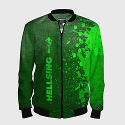 Мужской бомбер Hellsing - green gradient по-вертикали