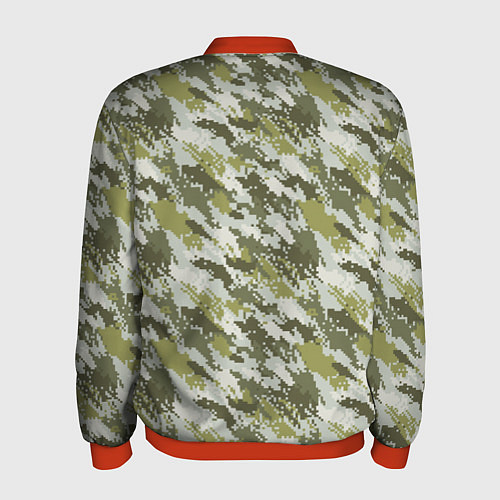 Мужской бомбер Пиксельный камуфляж / 3D-Красный – фото 2