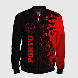 Мужской бомбер Porto - red gradient по-вертикали