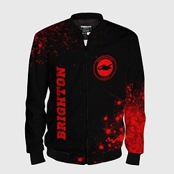 Бомбер мужской Brighton - red gradient вертикально, цвет: 3D-черный