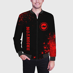 Бомбер мужской Brighton - red gradient вертикально, цвет: 3D-черный — фото 2