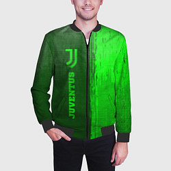 Бомбер мужской Juventus - green gradient по-вертикали, цвет: 3D-черный — фото 2